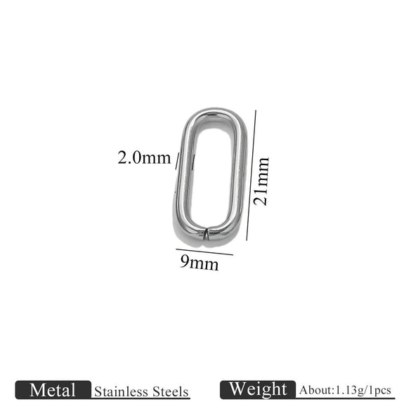 Stainless Steel Oval Melon Seed Jewelry Buckle Necklace Diy Handmade Electroplated Semi Finished Pendant Jewelry Accessories