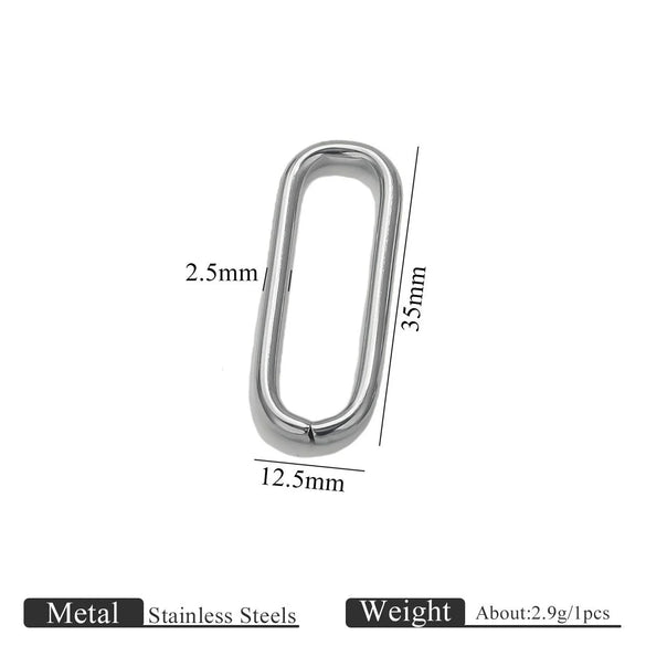 Stainless Steel Oval Melon Seed Jewelry Buckle Necklace Diy Handmade Electroplated Semi Finished Pendant Jewelry Accessories
