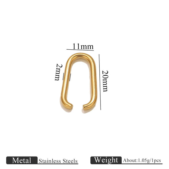 Stainless Steel Oval Melon Seed Jewelry Buckle Necklace Diy Handmade Electroplated Semi Finished Pendant Jewelry Accessories