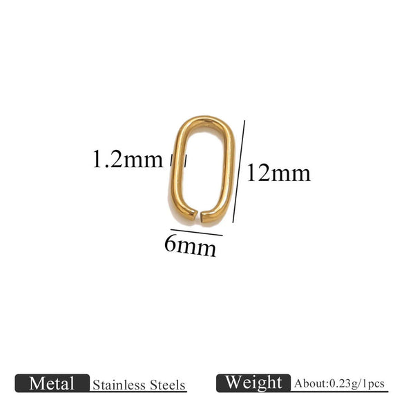 Stainless Steel Oval Melon Seed Jewelry Buckle Necklace Diy Handmade Electroplated Semi Finished Pendant Jewelry Accessories