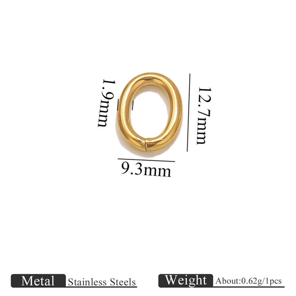 Stainless Steel Oval Melon Seed Jewelry Buckle Necklace Diy Handmade Electroplated Semi Finished Pendant Jewelry Accessories