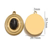 Stainless Steel Oval Natural Stone Pendant With Totem Pattern Inlay Bohemian Style Luxury Accessory