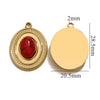 Stainless Steel Oval Natural Stone Pendant With Totem Pattern Inlay Bohemian Style Luxury Accessory