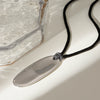 Stainless Steel Oval Pendant Black Rope Necklace With Electroplating And Geometric Design For Women