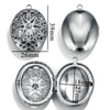 Stainless Steel Oval Photo Box Pendant Jewelry Accessories With Vintage Embossed Pattern And Electroplating