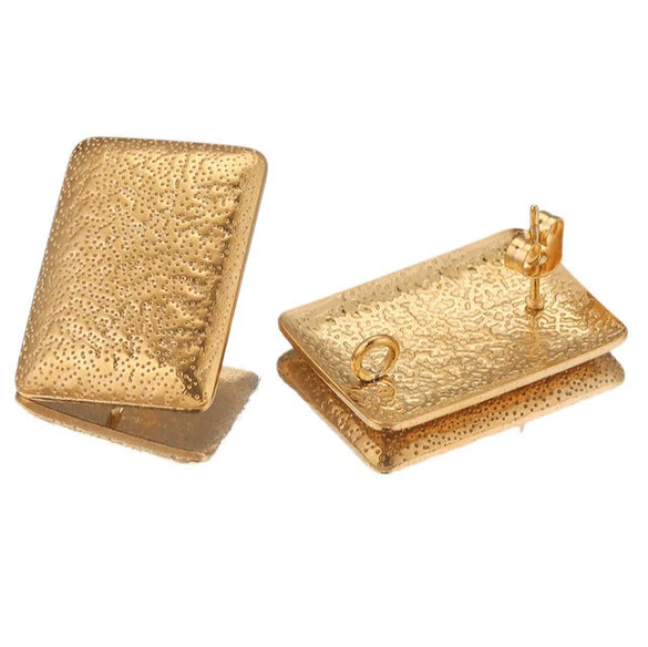 Stainless Steel Oval Star Fish Pattern Gold Plated Electroplated Earrings Making Supplies Jewelry