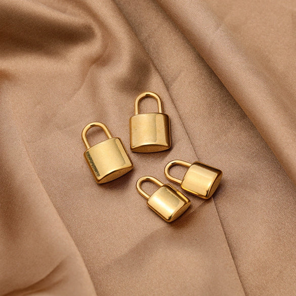 Stainless Steel Padlock Threedimensional Punk Pendant Jewelry For Diy Bracelet And Necklace