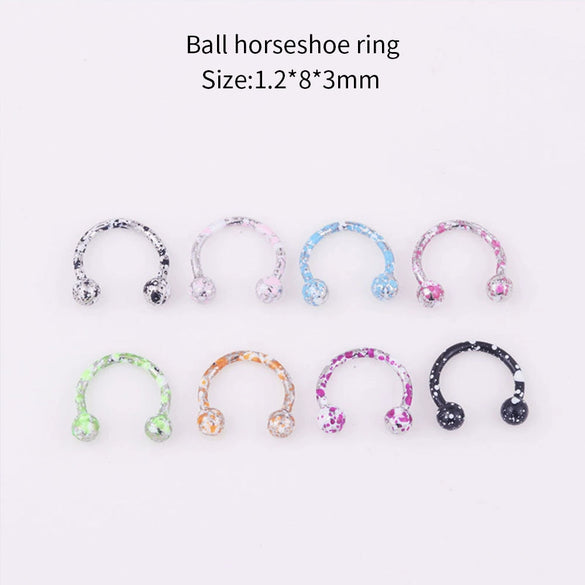 Stainless Steel Painted Geometric Circular Nose Rings Eyebrow Nails Cshaped Ear Bone Nails Lip Nail Piercing Jewelry