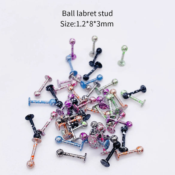 Stainless Steel Painted Geometric Circular Nose Rings Eyebrow Nails Cshaped Ear Bone Nails Lip Nail Piercing Jewelry