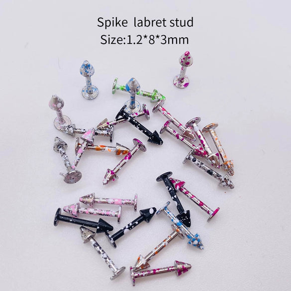 Stainless Steel Painted Geometric Circular Nose Rings Eyebrow Nails Cshaped Ear Bone Nails Lip Nail Piercing Jewelry