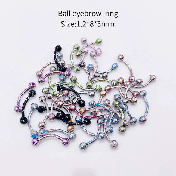 Stainless Steel Painted Geometric Circular Nose Rings Eyebrow Nails Cshaped Ear Bone Nails Lip Nail Piercing Jewelry