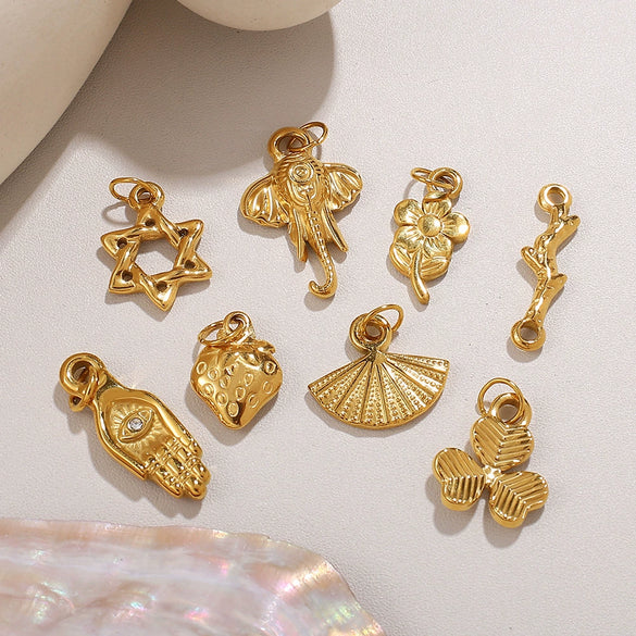 316L Stainless Steel Palm Sixpointed Star Shape Pendant Jewelry For Women Plated With Gold