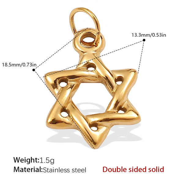 316L Stainless Steel Palm Sixpointed Star Shape Pendant Jewelry For Women Plated With Gold