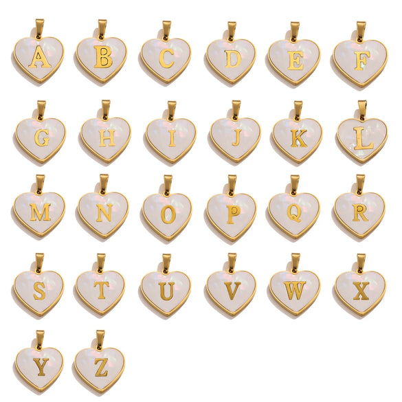 Stainless Steel Peach Heart And English Letter Diy Handmade Electroplated Pendant Necklace Accessories