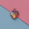 Stainless Steel Peach Heart Fish Scale Pendant Jewelry Accessories Fine Polishing