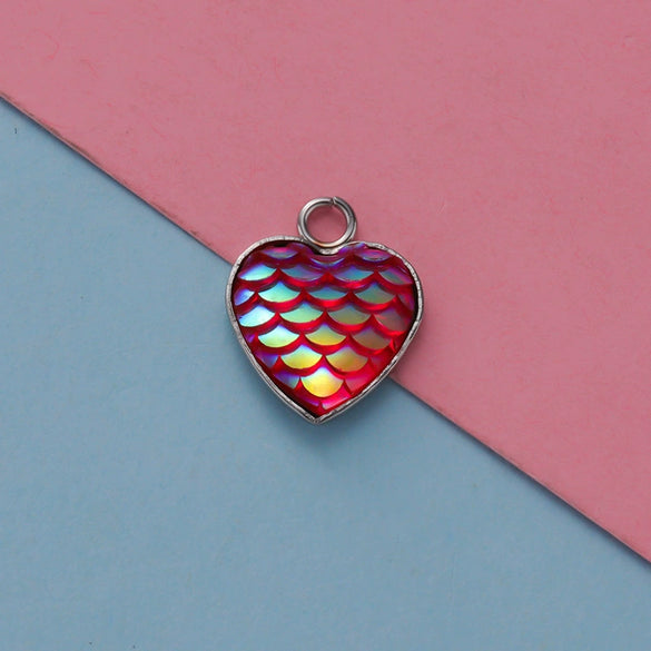 Stainless Steel Peach Heart Fish Scale Pendant Jewelry Accessories Fine Polishing