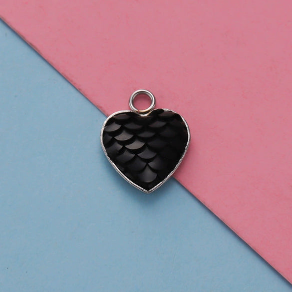 Stainless Steel Peach Heart Fish Scale Pendant Jewelry Accessories Fine Polishing