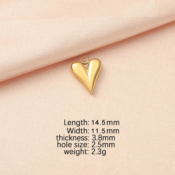 Stainless Steel Peach Heart Love Shape Glossy Electroplated Pendant Jewelry Accessories