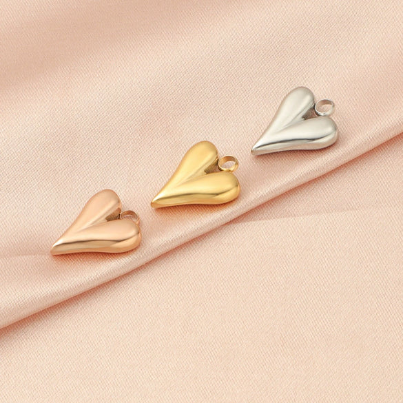 Stainless Steel Peach Heart Love Shape Glossy Electroplated Pendant Jewelry Accessories