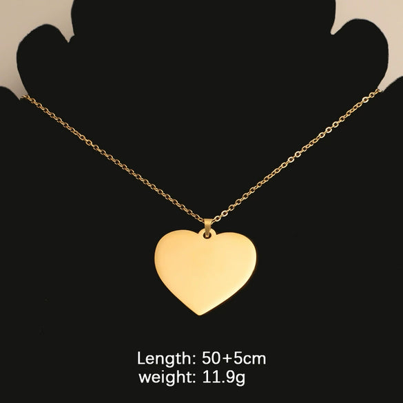 Stainless Steel Peach Heart Loveshaped Pendant Necklace Accessories With Fine Polishing