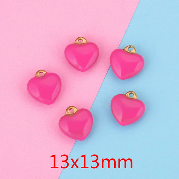 Stainless Steel Peach Heart Pendant Jewelry Accessories Handmade With 18K Gold Plating