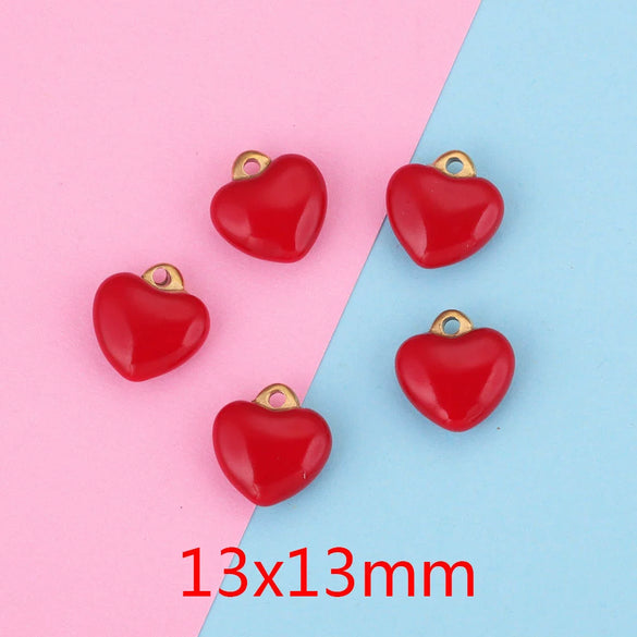 Stainless Steel Peach Heart Pendant Jewelry Accessories Handmade With 18K Gold Plating