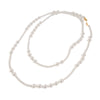 Stainless Steel Pearl Beaded Sweater Chain Necklace Electroplating Women's