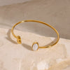 Stainless Steel Pearl Bracelet Electroplating Ins Style Natural Highend Niche Opening Bracelet
