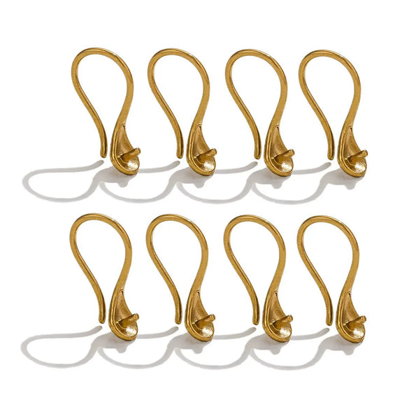 Stainless Steel Pearl Ear Hook Jewelry Accessories Ushaped Round Electroplated