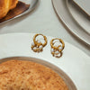 Stainless Steel Pearl Earrings Geometric Light Luxury Minimalist Ear Studs Electroplated