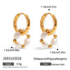Stainless Steel Pearl Earrings Geometric Light Luxury Minimalist Ear Studs Electroplated
