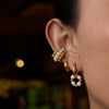 Stainless Steel Pearl Earrings Geometric Light Luxury Minimalist Ear Studs Electroplated