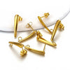 Stainless Steel Pearl Electroplated 18K Irregular Fashion Ol Style Earrings Accessories