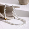 Stainless Steel Pearl Geometric Style Electroplating Necklace For Women