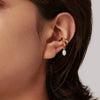 Stainless Steel Pearl Geometric Women's Earrings With Electroplating