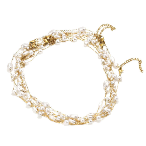 Stainless Steel Pearl Minimalist Totem Electroplating Women's Necklace Bracelet Diy Accessories
