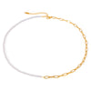 Stainless Steel Pearl Necklace Titanium Steel Electroplated Allmatch Jewelry