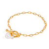 Stainless Steel Pearl Pendant Bracelet Sweet Style Electroplated Jewelry