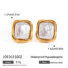 Stainless Steel Pearl Ring And Titanium Steel Non Fading Earrings With Geometric Pattern And Electroplating For Women