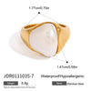 Stainless Steel Pearl Ring Geometric Style Electroplated Jewelry For Women