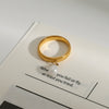 Stainless Steel Pearl Ring Geometric Style Electroplated Women's Hand Jewelry