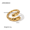 Stainless Steel Pearl Ring With Geometric Design And Electroplating For Women