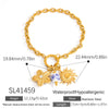 Stainless Steel Pearl Waist Chain With Sunflower Pendant Electroplated 18K Gold Colorpreserving Women's Body Jewelry