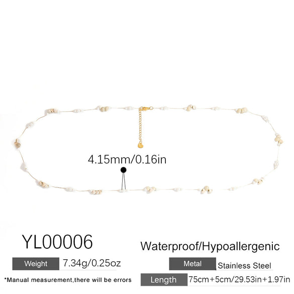 Stainless Steel Pearl Waist Chain With Sunflower Pendant Electroplated 18K Gold Colorpreserving Women's Body Jewelry