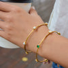 Stainless Steel Pearl Zircon Bracelet Electroplated Geometric Style Women's Jewelry