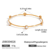 Stainless Steel Pearl Zircon Bracelet Electroplated Geometric Style Women's Jewelry