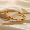 Stainless Steel Pearl Zircon Open Bracelet Electroplated Design Style