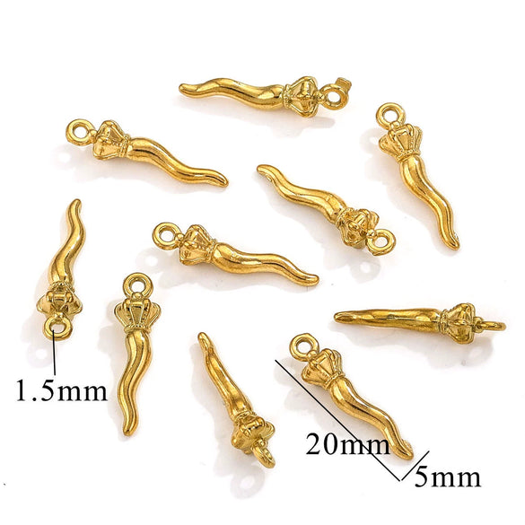 Stainless Steel Pendant Accessories With Bow And Crown Pattern Electroplated