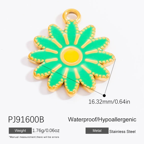 Stainless Steel Pendant Daisy Butterfly Oil Drop Totem Fashion Ol Handmade Jewelry Accessories