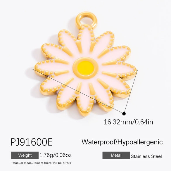 Stainless Steel Pendant Daisy Butterfly Oil Drop Totem Fashion Ol Handmade Jewelry Accessories